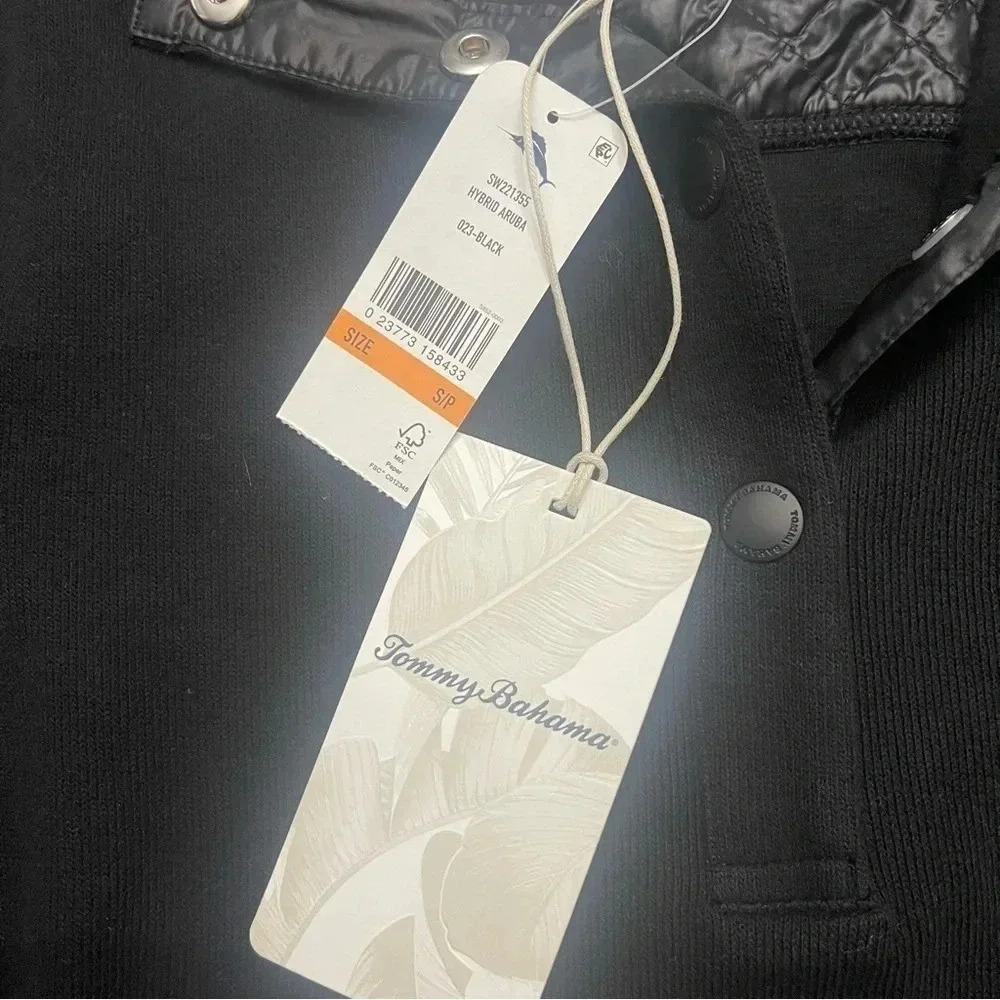 NWT Ladies Tommy Bahama Hybrid Aruba half snap black pullover. Size small. - Picture 4 of 9